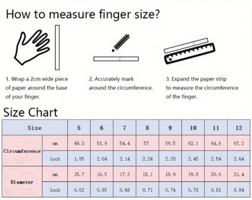 Guia para medir el dedo y saber tu numero de anillo